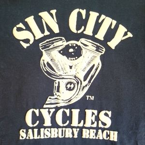 Men's XL Sin City Cycles Raised Graphic  T-shirt